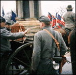 Mrs. Pickett's remains arrived at graveside on a horse-drawn caisson