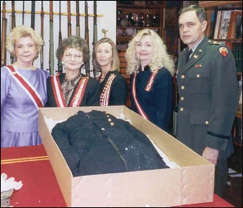 General Jackson's coat ready for restoration