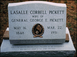 LaSalle Corbell Pickett's tombstone